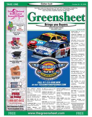 The Greensheet (Dallas, Tex.), Vol. 32, No. 202, Ed. 1 Friday, October 24, 2008