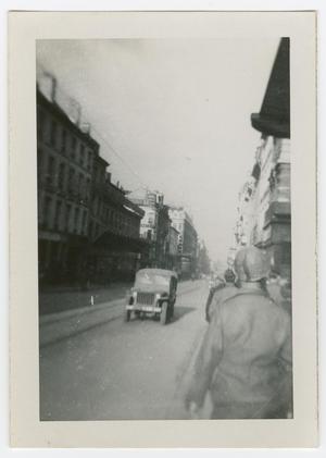Primary view of object titled '[American Soldiers on a Sidewalk]'.