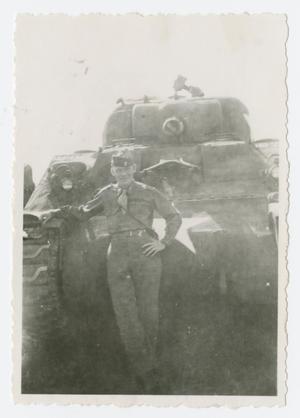 [Les Johnson in Front of Tank]
