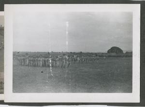 Primary view of object titled '[44th Tank Battalion on Parade]'.
