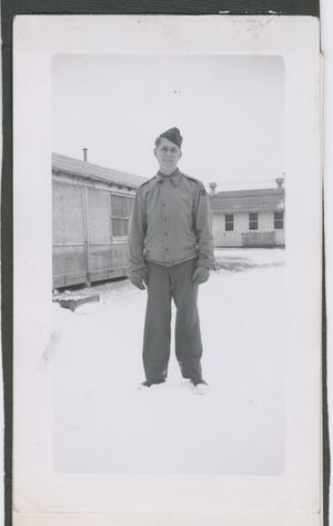 Primary view of object titled '[Soldier Standing in Snow]'.