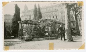 [Soldier Standing in Front of Garden in Nice, France]