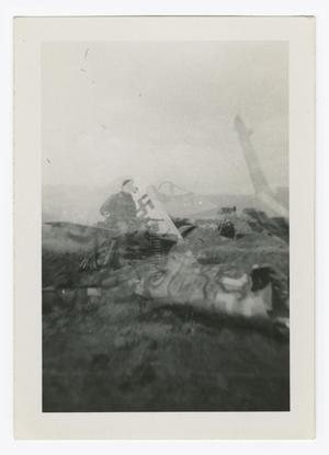 Primary view of object titled '[Double Exposed Photograph of a Crashed Messerschmitt Me 262]'.
