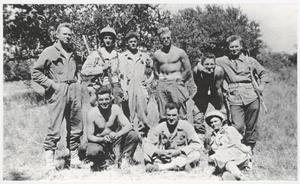 [Group of American Soldiers Posing Outdoors]