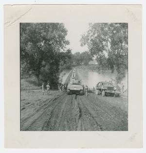 Primary view of object titled '[Tanks Crossing a Pontoon Bridge]'.