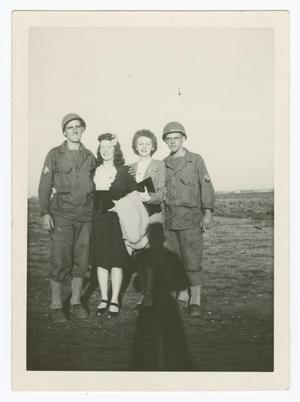 Primary view of object titled '[Two Couples on a Field at Camp Barkeley]'.