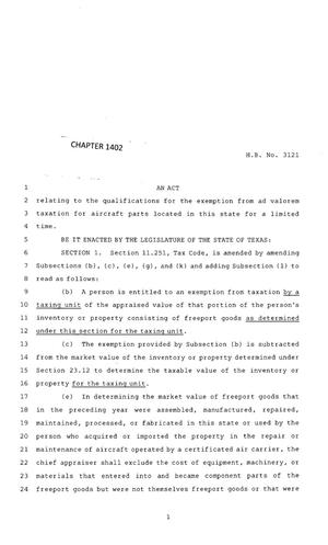 83rd Texas Legislature, Regular Session, House Bill 3121, Chapter 1402