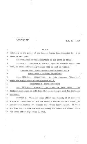 83rd Texas Legislature, Regular Session, House Bill 1357, Chapter 914