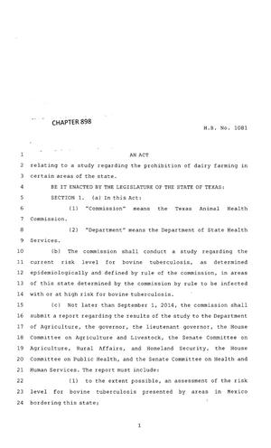 83rd Texas Legislature, Regular Session, House Bill 1081, Chapter 898