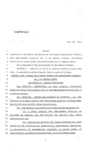 83rd Texas Legislature, Regular Session, House Bill 3913, Chapter 1121
