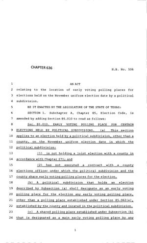 83rd Texas Legislature, Regular Session, House Bill 506, Chapter 636