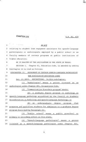 83rd Texas Legislature, Regular Session, Senate Bill 620, Chapter 133