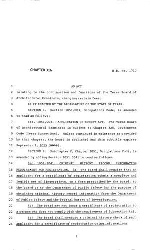 83rd Texas Legislature, Regular Session, House Bill 1717, Chapter 316