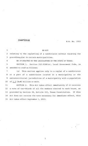 83rd Texas Legislature, Regular Session, House Bill 1553, Chapter 60