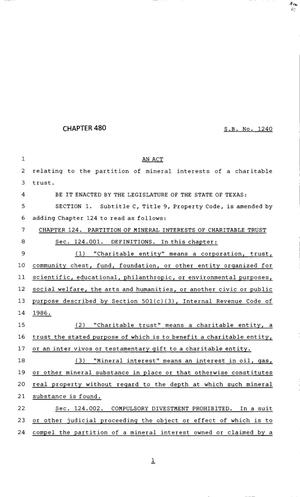 83rd Texas Legislature, Regular Session, Senate Bill 1240, Chapter 480