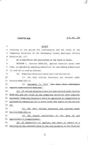 83rd Texas Legislature, Regular Session, Senate Bill 324, Chapter 408