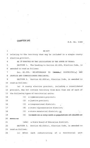 83rd Texas Legislature, Regular Session, House Bill 1164, Chapter 143