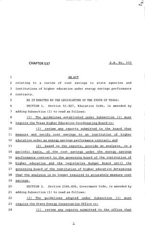 83rd Texas Legislature, Regular Session, Senate Bill 533, Chapter 537
