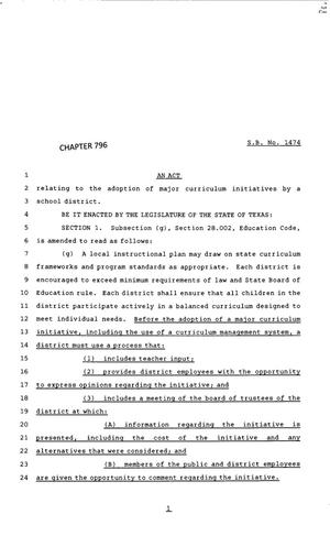 83rd Texas Legislature, Regular Session, Senate Bill 1474, Chapter 796