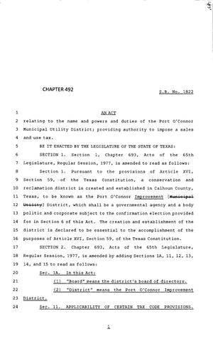 83rd Texas Legislature, Regular Session, Senate Bill 1822, Chapter 492