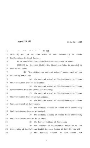 83rd Texas Legislature, Regular Session, House Bill 1844, Chapter 179