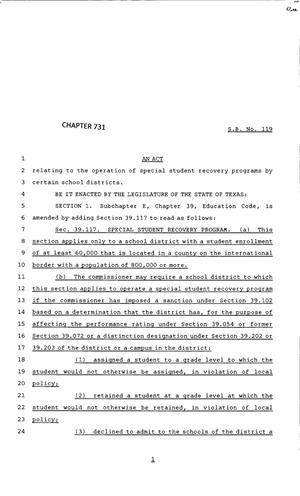 83rd Texas Legislature, Regular Session, Senate Bill 119, Chapter 731