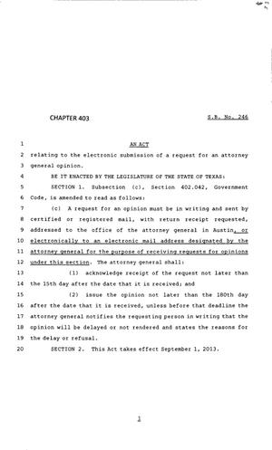 83rd Texas Legislature, Regular Session, Senate Bill 246, Chapter 403