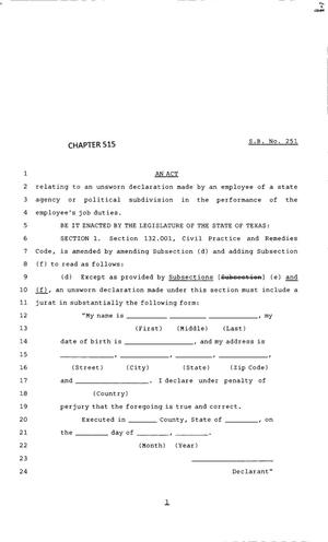 83rd Texas Legislature, Regular Session, Senate Bill 251, Chapter 515