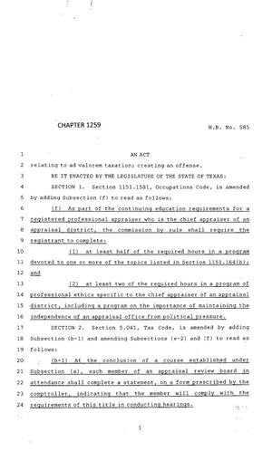 83rd Texas Legislature, Regular Session, House Bill 585, Chapter 1259