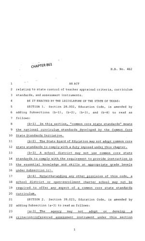 83rd Texas Legislature, Regular Session, House Bill 462, Chapter 861