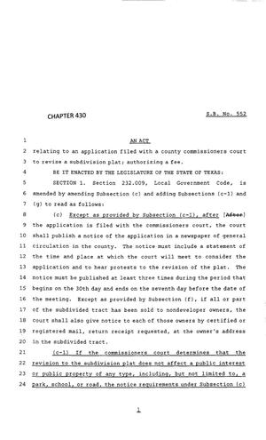 83rd Texas Legislature, Regular Session, Senate Bill 552, Chapter 430