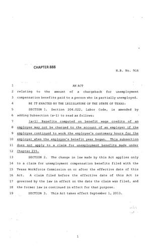 83rd Texas Legislature, Regular Session, House Bill 916, Chapter 888