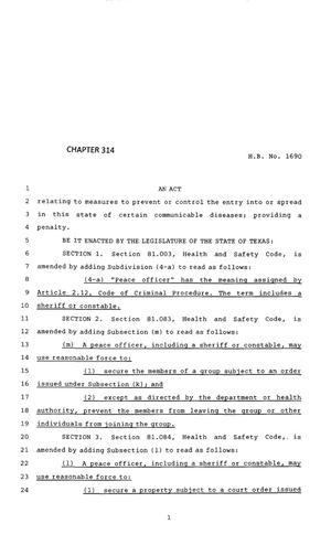 83rd Texas Legislature, Regular Session, House Bill 1690, Chapter 314