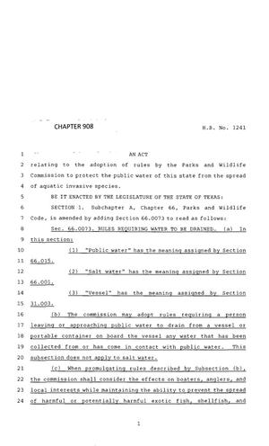 83rd Texas Legislature, Regular Session, House Bill 1241, Chapter 908