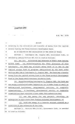 83rd Texas Legislature, Regular Session, House Bill 3578, Chapter 1092