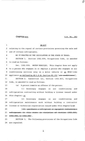 83rd Texas Legislature, Regular Session, Senate Bill 383, Chapter 415
