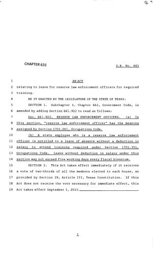 83rd Texas Legislature, Regular Session, Senate Bill 443, Chapter 631