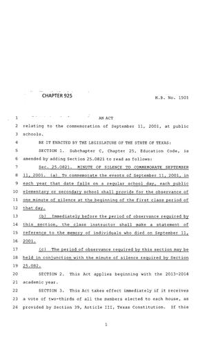 83rd Texas Legislature, Regular Session, House Bill 1501, Chapter 925