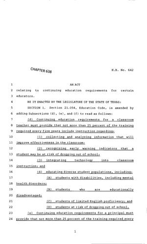 83rd Texas Legislature, Regular Session, House Bill 642, Chapter 638