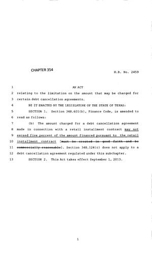83rd Texas Legislature, Regular Session, House Bill 2459, Chapter 354