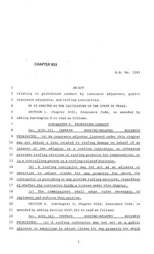 83rd Texas Legislature, Regular Session, House Bill 1183, Chapter 903