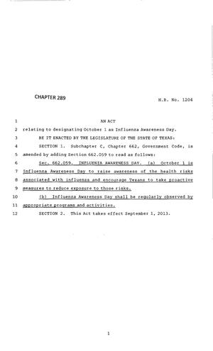 83rd Texas Legislature, Regular Session, House Bill 1204, Chapter 289