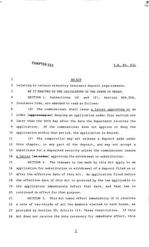 83rd Texas Legislature, Regular Session, Senate Bill 631, Chapter 553