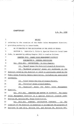 83rd Texas Legislature, Regular Session, Senate Bill 1098, Chapter 607