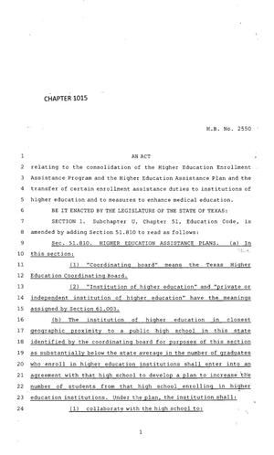 83rd Texas Legislature, Regular Session, House Bill 2550, Chapter 1015