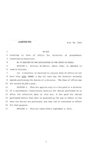 83rd Texas Legislature, Regular Session, House Bill 1563, Chapter 931