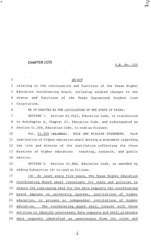 83rd Texas Legislature, Regular Session, Senate Bill 215, Chapter 1155