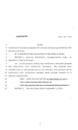 83rd Texas Legislature, Regular Session, House Bill 1123, Chapter 901