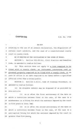 83rd Texas Legislature, Regular Session, House Bill 1728, Chapter 946