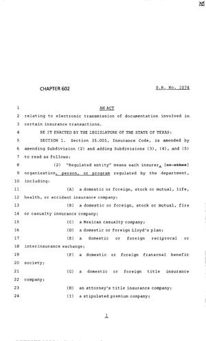 83rd Texas Legislature, Regular Session, Senate Bill 1074, Chapter 602